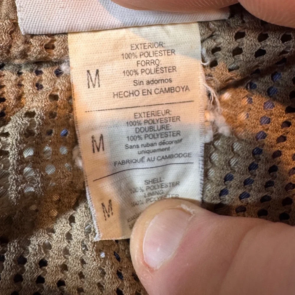 Speedo Mens Swim Trunks Size M Tropical‎ Floral Print Blue Tan Cargo Mesh Lining